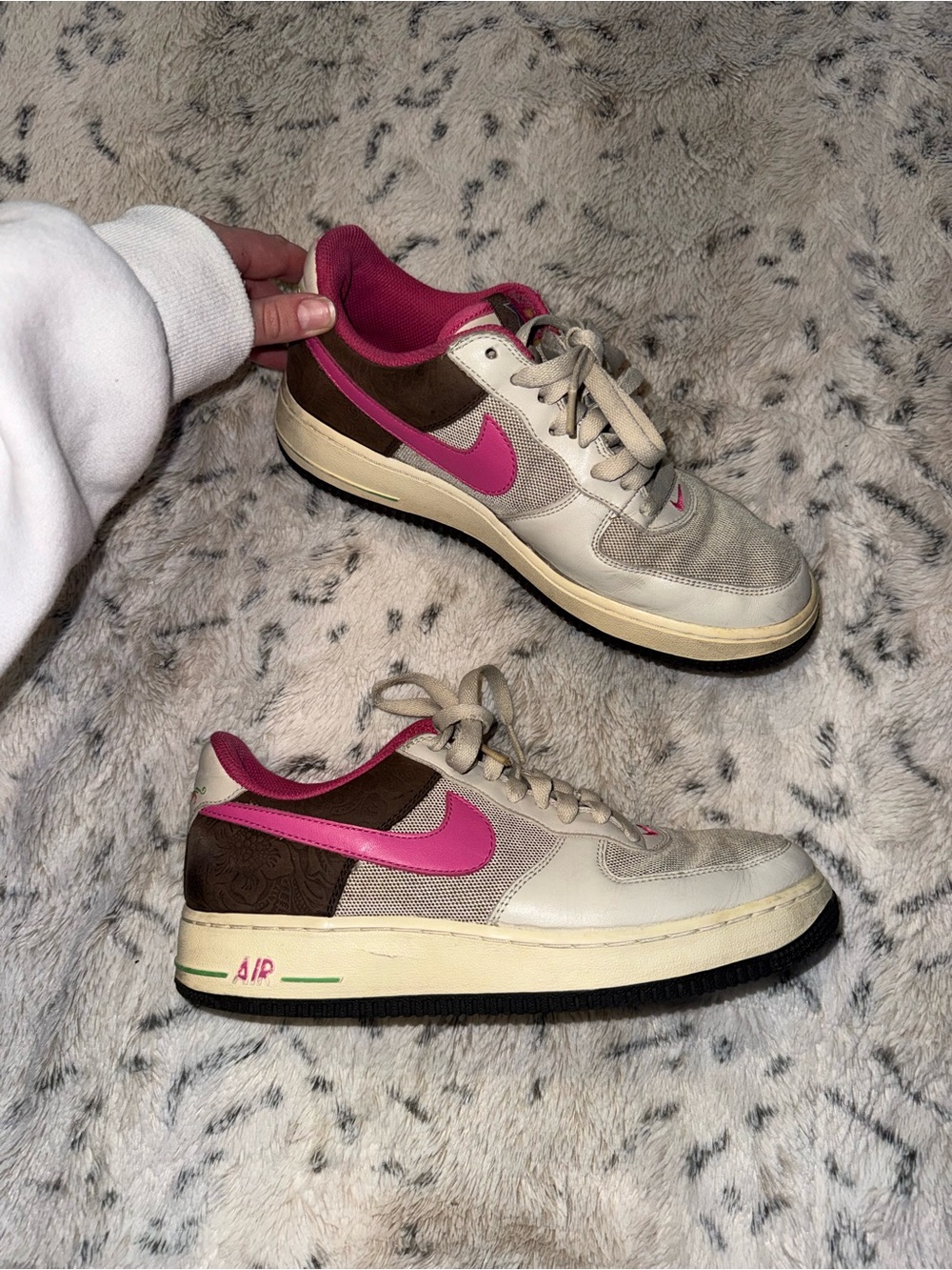 VINTAGE 2006 Nike Air Force 1 pink, brown snakeskin